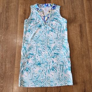 Stella Parker women's tealeaf print sleeveless dress size medium summer party